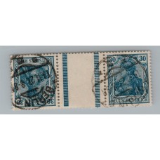 ALEMANIA 1921 ESTAMPILLAS SE-TENANT ZUSAMMENDRUCKE USADAS QUE SON MUCHO MAS ESCASAS MI KZ3 RARISIMA 300 EUROS